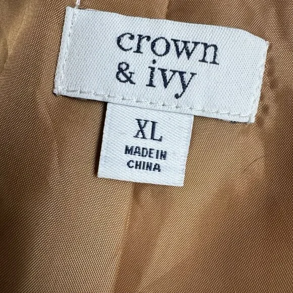 Crown & Ivy‎ Faux Fur Teddy Bear Jacket Tan NEW XL Rhinestones Mobwife SOFT Boxy - Picture 7 of 9